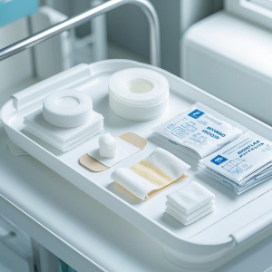 Medical and sanitary materials and dressings